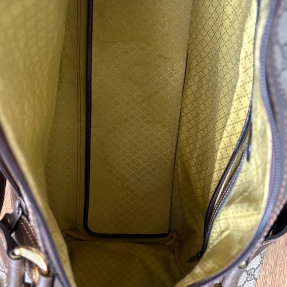 Gucci Vintage GG Supreme Boston Duffle Bag Brown Monogram Weekender Travel Bag - Picture 15 of 16